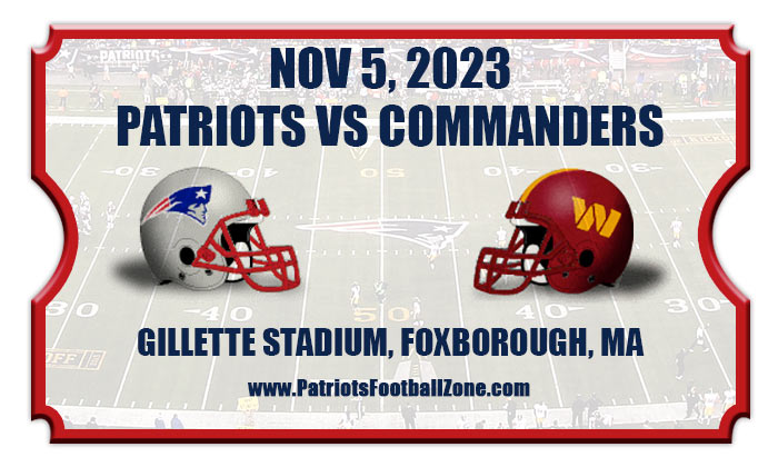 New England Patriots vs Washington Commanders Football Tickets | 11/05/23
